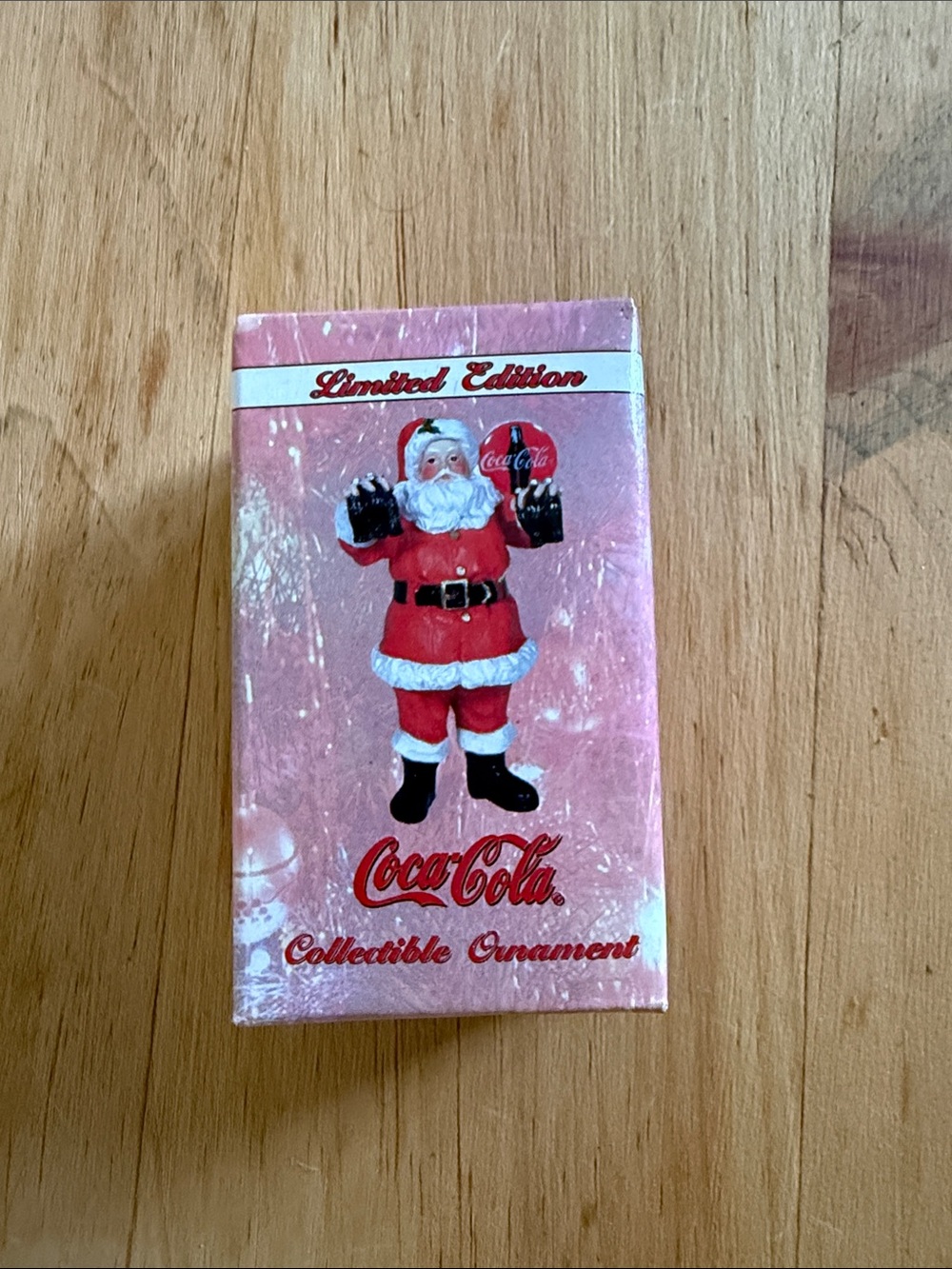 Vintage Coca-Cola Limited Edition Pink Santa Collectible Ornament in Box